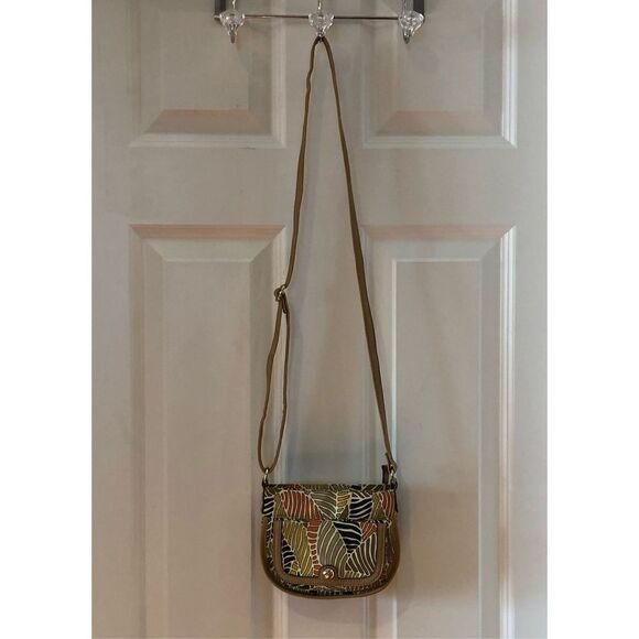RELIC - Tropical-Patterned Canvas w/Faux Leather Trim Crossbody GREAT CONDITION! - Picture 14 of 16
